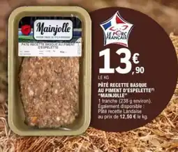E.Leclerc Pâté recette basque au piment d'espelette mainjolle offre