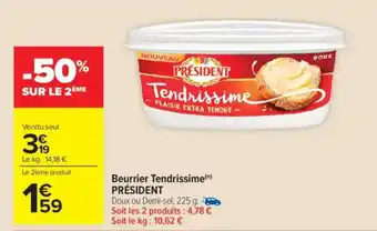 Carrefour Market Beurrier tendrissime président offre