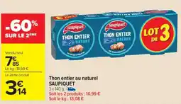 Carrefour Market Thon entier au naturel saupiquet offre