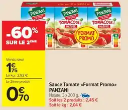 Carrefour Market Sauce tomate format promo panzani offre