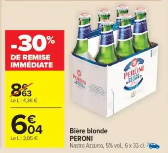 Carrefour Market Bière blonde peroni offre