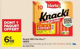Carrefour Market Knacki 100% pur porc herta offre