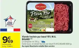 Carrefour Market Viande hachée pur bœuf 15% m.g. bigard offre