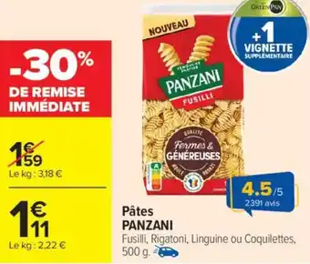 Carrefour Market Pâtes panzani offre