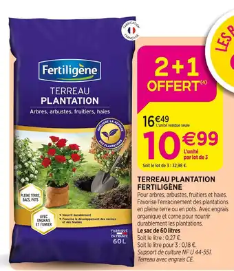 Delbard Fertigilène Terreau plantation Fertiligène offre
