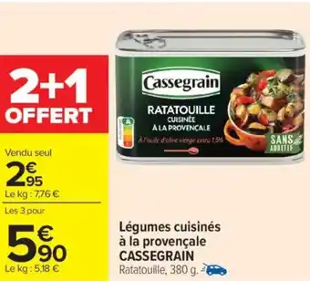 Carrefour Market Légumes cuisinés à la provençale cassegrain offre
