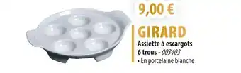 Cuisine Plaisir GIRARD Assiette à escargots 6 trous offre
