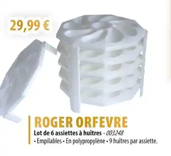 ROGER ORFEVRE Lot de 6 assiettes à huîtres