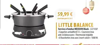 Cuisine Plaisir LITTLE BALANCE Service à fondue MEUUUH Black offre