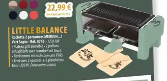 Cuisine Plaisir LITTLE BALANCE Raclette 2 personnes MEUUUH..! Vert Sapin offre