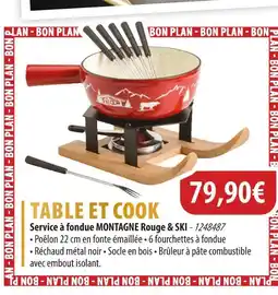 Cuisine Plaisir TABLE ET COOK Service à fondue MONTAGNE Rouge & SKI offre