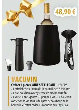 Cuisine Plaisir VACUVIN Coffret 4 pièces WINE SET ELEGANT offre