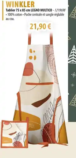 Cuisine Plaisir WINKLER Tablier 75 x 85 cm legno multico offre