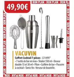 Cuisine Plaisir VACUVIN Coffret Cocktail 7 pièces offre