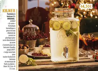 Cuisine Plaisir KILNER Fontaine à boisson 5 L ORIGINAL offre