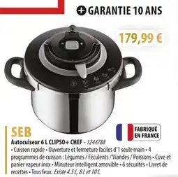 Cuisine Plaisir SEB Autocuiseur 6 L CLIPSO+ CHEF offre