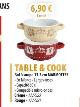 Cuisine Plaisir TABLE & COOK Bol à soupe 13.5 cm marmottes offre