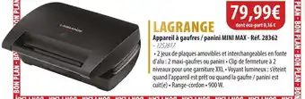 Cuisine Plaisir LAGRANGE Appareil à gaufres / panini MINI MAX offre