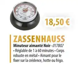 Cuisine Plaisir ZASSENHAUS Minuteur aimanté noir offre