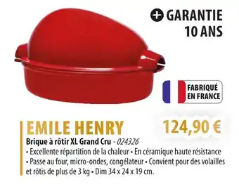 Cuisine Plaisir EMILE HENRY Brique à rôtir XL Grand Cru offre