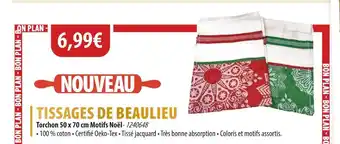 Cuisine Plaisir TISSAGES DE BEAULIEU Torchon torchon 50 x 70 cm motifs noël offre