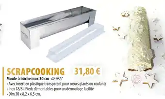 SCRAPCOOKING Moule à bûche inox 30 cm