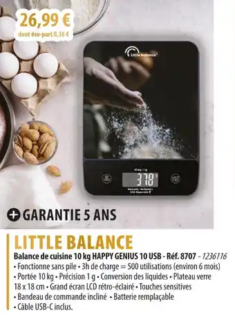 Cuisine Plaisir LITTLE BALANCE Balance de cuisine 10 kg HAPPY GENIUS 10 USB offre