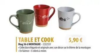 Cuisine Plaisir TABLE ET COOK Mug 36 cl MONTAGNE offre