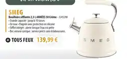 Cuisine Plaisir SMEG Bouilloire sifflante 2,3 L ANNÉES 50 Crème offre