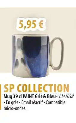 Cuisine Plaisir SP COLLECTION Mug PAINT Gris & Bleu offre