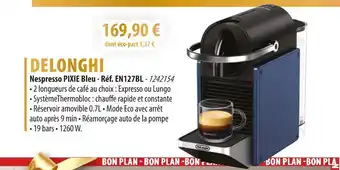 Cuisine Plaisir DELONGHI Nespresso PIXIE Bleu offre