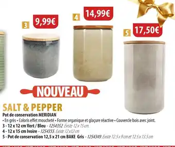 Cuisine Plaisir SALT & PEPPER Pot de conservation meridian offre