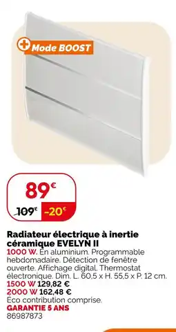 Weldom EVELYN II Radiateur électrique à inertie céramique offre
