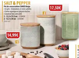 Cuisine Plaisir SALT & PEPPER Pot de conservation CAMEO Beige offre