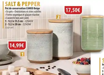 Cuisine Plaisir SALT & PEPPER Pot de conservation CAMEO Beige offre