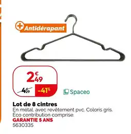 Weldom SPACEO Lot de 8 cintres offre