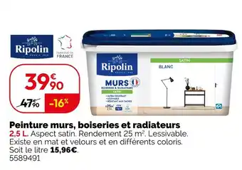 Weldom RIPOLIN Peinture murs, boiseries et radiateurs offre