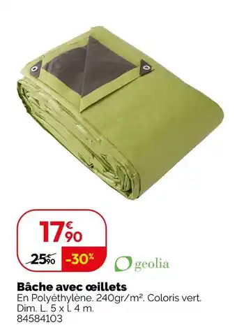 Weldom GEOLIA Bâche avec œillets offre