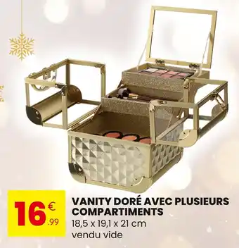 Stokomani Vanity doré avec plusieurs compartiments offre