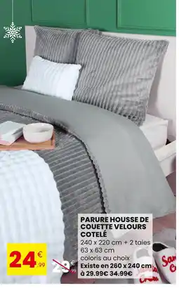 Stokomani Parure housse de couette velours côtelé offre