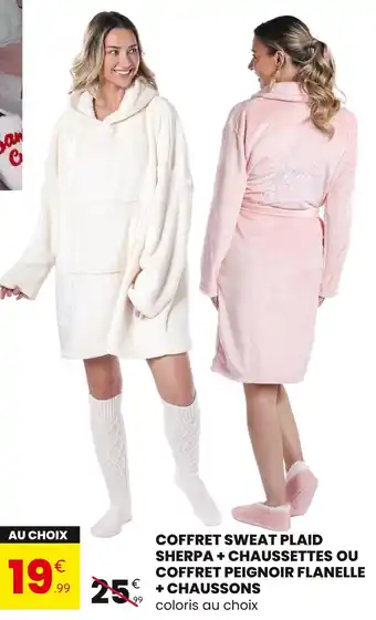 Stokomani Coffret sweat plaid sherpa + chaussettes offre