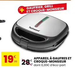 Stokomani TECHWOOD Appareil à gaufres et croque-monsieur offre