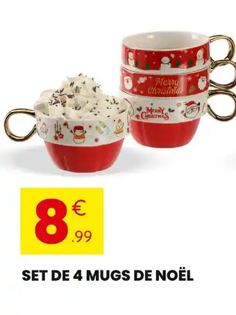 Stokomani Set de 4 mugs de Noël offre