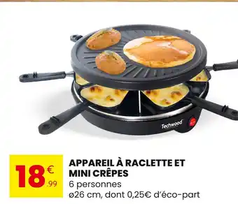 Stokomani Techwood Appareil à raclette et mini crêpes offre