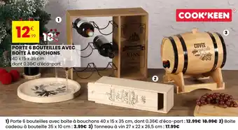 Stokomani COOK'KEEN Porte 6 bouteilles avec boîte à bouchons offre