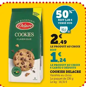 Super U Delacre Cookies Classique offre