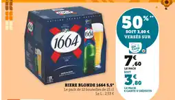Super U 1664 Bière Blonde 5,5° offre