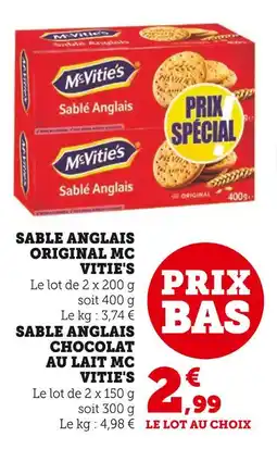 Super U McVitie's Sablé Anglais Original offre