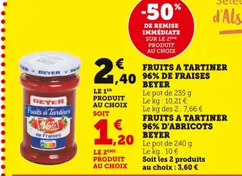 Super U Beyer Fruits à tartiner 96% de fraises offre