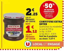 Super U Beyer Confiture Extra Mirabelles offre